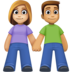 Woman And Man Holding Hands: Medium-light Skin Tone, Medium Skin Tone Emoji Copy Paste ― 👩🏼‍🤝‍👨🏽 - facebook