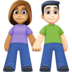 Woman And Man Holding Hands: Medium Skin Tone, Light Skin Tone Emoji Copy Paste ― 👩🏽‍🤝‍👨🏻 - facebook