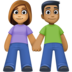Woman And Man Holding Hands: Medium Skin Tone, Medium-dark Skin Tone Emoji Copy Paste ― 👩🏽‍🤝‍👨🏾 - facebook