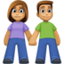 Woman And Man Holding Hands: Medium Skin Tone Emoji Copy Paste ― 👫🏽 - facebook