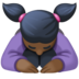 Woman Bowing: Dark Skin Tone Emoji Copy Paste ― 🙇🏿‍♀ - facebook