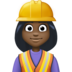 Woman Construction Worker: Dark Skin Tone Emoji Copy Paste ― 👷🏿‍♀ - facebook