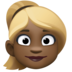 Woman: Dark Skin Tone, Blond Hair Emoji Copy Paste ― 👱🏿‍♀ - facebook
