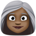 Woman: Dark Skin Tone, White Hair Emoji Copy Paste ― 👩🏿‍🦳 - facebook