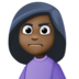 Woman Frowning: Dark Skin Tone Emoji Copy Paste ― 🙍🏿‍♀ - facebook