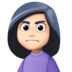 Woman Frowning: Light Skin Tone Emoji Copy Paste ― 🙍🏻‍♀ - facebook