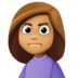 Woman Frowning: Medium Skin Tone Emoji Copy Paste ― 🙍🏽‍♀ - facebook