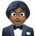 Woman In Tuxedo: Dark Skin Tone Emoji Copy Paste ― 🤵🏿‍♀ - facebook