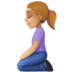 Woman Kneeling: Medium-light Skin Tone Emoji Copy Paste ― 🧎🏼‍♀ - facebook