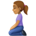 Woman Kneeling: Medium Skin Tone Emoji Copy Paste ― 🧎🏽‍♀ - facebook