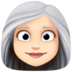 Woman: Light Skin Tone, White Hair Emoji Copy Paste ― 👩🏻‍🦳 - facebook