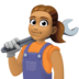 Woman Mechanic: Medium Skin Tone Emoji Copy Paste ― 👩🏽‍🔧 - facebook