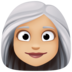 Woman: Medium-light Skin Tone, White Hair Emoji Copy Paste ― 👩🏼‍🦳 - facebook