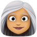 Woman: Medium Skin Tone, White Hair Emoji Copy Paste ― 👩🏽‍🦳 - facebook