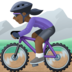 Woman Mountain Biking: Dark Skin Tone Emoji Copy Paste ― 🚵🏿‍♀ - facebook
