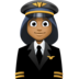 Woman Pilot: Medium-dark Skin Tone Emoji Copy Paste ― 👩🏾‍✈ - facebook