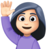 Woman Raising Hand: Light Skin Tone Emoji Copy Paste ― 🙋🏻‍♀ - facebook