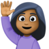 Woman Raising Hand: Medium-dark Skin Tone Emoji Copy Paste ― 🙋🏾‍♀ - facebook