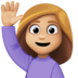 Woman Raising Hand: Medium-light Skin Tone Emoji Copy Paste ― 🙋🏼‍♀ - facebook