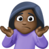 Woman Shrugging: Dark Skin Tone Emoji Copy Paste ― 🤷🏿‍♀ - facebook