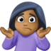 Woman Shrugging: Medium-dark Skin Tone Emoji Copy Paste ― 🤷🏾‍♀ - facebook