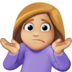 Woman Shrugging: Medium-light Skin Tone Emoji Copy Paste ― 🤷🏼‍♀ - facebook