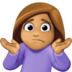 Woman Shrugging: Medium Skin Tone Emoji Copy Paste ― 🤷🏽‍♀ - facebook