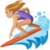 Woman Surfing: Medium-light Skin Tone Emoji Copy Paste ― 🏄🏼‍♀ - facebook