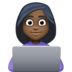 Woman Technologist: Dark Skin Tone Emoji Copy Paste ― 👩🏿‍💻 - facebook