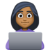 Woman Technologist: Medium-dark Skin Tone Emoji Copy Paste ― 👩🏾‍💻 - facebook