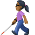 Woman With White Cane: Medium-dark Skin Tone Emoji Copy Paste ― 👩🏾‍🦯 - facebook