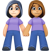 Women Holding Hands: Light Skin Tone, Medium Skin Tone Emoji Copy Paste ― 👩🏻‍🤝‍👩🏽 - facebook