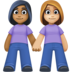 Women Holding Hands: Medium-dark Skin Tone, Medium-light Skin Tone Emoji Copy Paste ― 👩🏾‍🤝‍👩🏼 - facebook