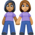 Women Holding Hands: Medium-dark Skin Tone, Medium Skin Tone Emoji Copy Paste ― 👩🏾‍🤝‍👩🏽 - facebook