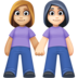 Women Holding Hands: Medium-light Skin Tone, Light Skin Tone Emoji Copy Paste ― 👩🏼‍🤝‍👩🏻 - facebook