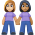 Women Holding Hands: Medium-light Skin Tone, Medium-dark Skin Tone Emoji Copy Paste ― 👩🏼‍🤝‍👩🏾 - facebook