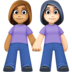 Women Holding Hands: Medium Skin Tone, Light Skin Tone Emoji Copy Paste ― 👩🏽‍🤝‍👩🏻 - facebook
