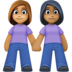 Women Holding Hands: Medium Skin Tone, Medium-dark Skin Tone Emoji Copy Paste ― 👩🏽‍🤝‍👩🏾 - facebook