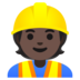 Construction Worker: Dark Skin Tone Emoji Copy Paste ― 👷🏿 - google-android