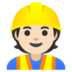 Construction Worker: Light Skin Tone Emoji Copy Paste ― 👷🏻 - google-android