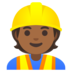 Construction Worker: Medium-dark Skin Tone Emoji Copy Paste ― 👷🏾 - google-android