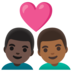 Couple With Heart: Man, Man, Dark Skin Tone, Medium-dark Skin Tone Emoji Copy Paste ― 👨🏿‍❤️‍👨🏾 - google-android