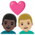 Couple With Heart: Man, Man, Dark Skin Tone, Medium-light Skin Tone Emoji Copy Paste ― 👨🏿‍❤️‍👨🏼 - google-android