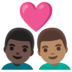 Couple With Heart: Man, Man, Dark Skin Tone, Medium Skin Tone Emoji Copy Paste ― 👨🏿‍❤️‍👨🏽 - google-android
