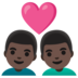 Couple With Heart: Man, Man, Dark Skin Tone Emoji Copy Paste ― 👨🏿‍❤️‍👨🏿 - google-android