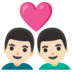 Couple With Heart: Man, Man, Light Skin Tone Emoji Copy Paste ― 👨🏻‍❤️‍👨🏻 - google-android