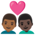 Couple With Heart: Man, Man, Medium-dark Skin Tone, Dark Skin Tone Emoji Copy Paste ― 👨🏾‍❤️‍👨🏿 - google-android