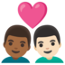 Couple With Heart: Man, Man, Medium-dark Skin Tone, Light Skin Tone Emoji Copy Paste ― 👨🏾‍❤️‍👨🏻 - google-android