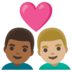Couple With Heart: Man, Man, Medium-dark Skin Tone, Medium-light Skin Tone Emoji Copy Paste ― 👨🏾‍❤️‍👨🏼 - google-android