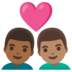 Couple With Heart: Man, Man, Medium-dark Skin Tone, Medium Skin Tone Emoji Copy Paste ― 👨🏾‍❤️‍👨🏽 - google-android